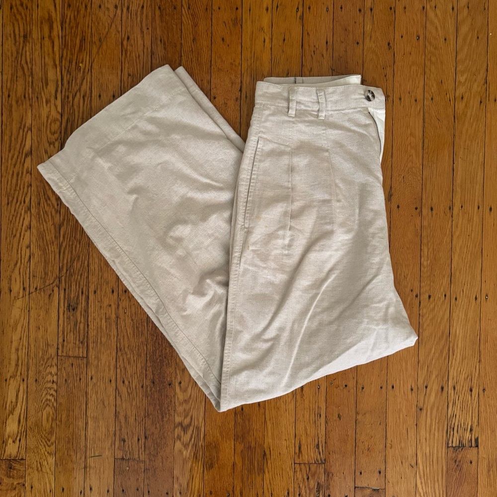 Free People Linen Work Pants